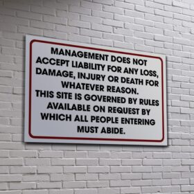 Disclaimer signs